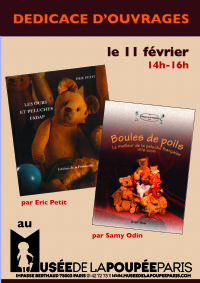 Dédicace de livres sur les poupées. Le samedi 11 février 2017 à paris. Paris.  14H00
